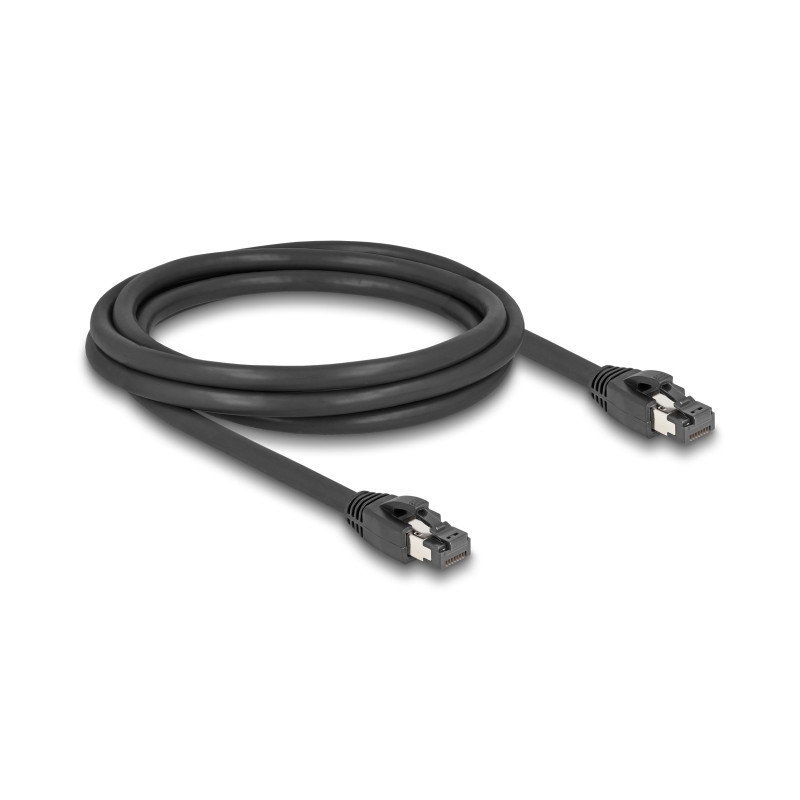 Delock RJ45 Netzwerkkabel Cat.8.1 S/FTP 2 m bis 40 Gbps schwarz