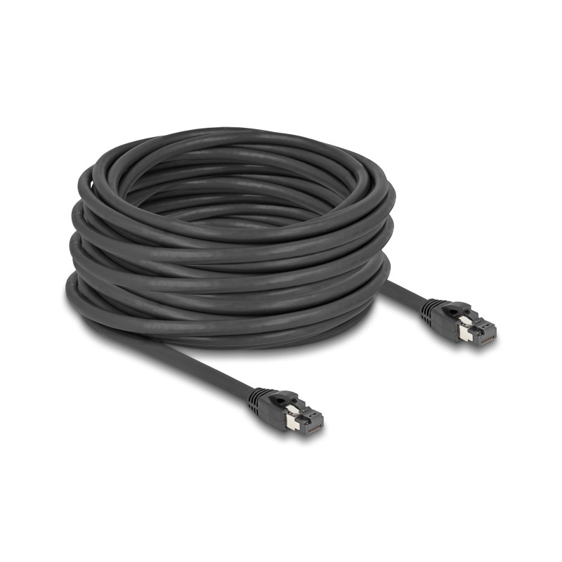Delock RJ45 Netzwerkkabel Cat.8.1 S/FTP 15 m bis 40 Gbps schwarz