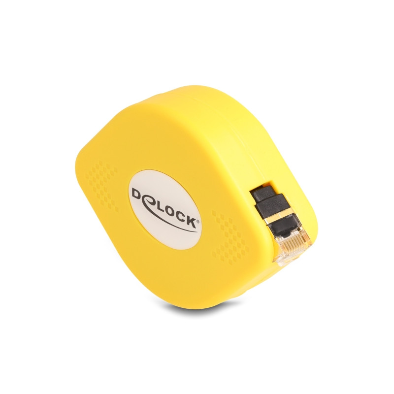 Delock RJ45 Aufrollkabel Cat.6A U/FTP 1,5 m schwarz / gelb