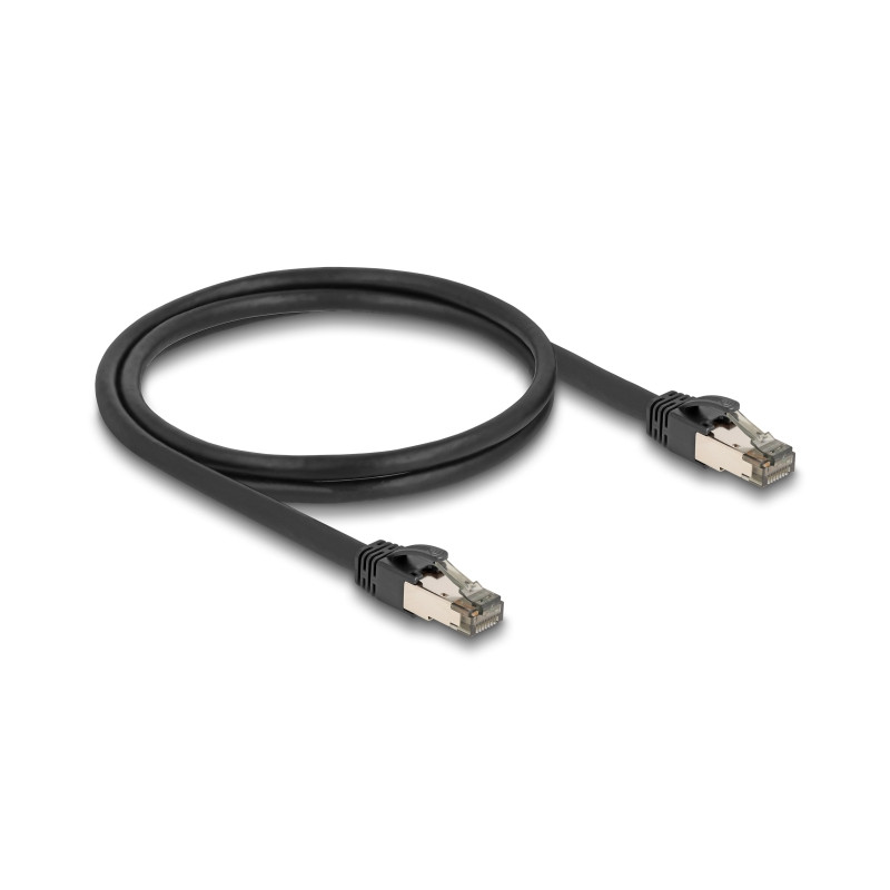Delock RJ45 Netzwerkkabel Cat.6A U/FTP ultra flexibel mit innerem Metallmantel 1 m schwarz