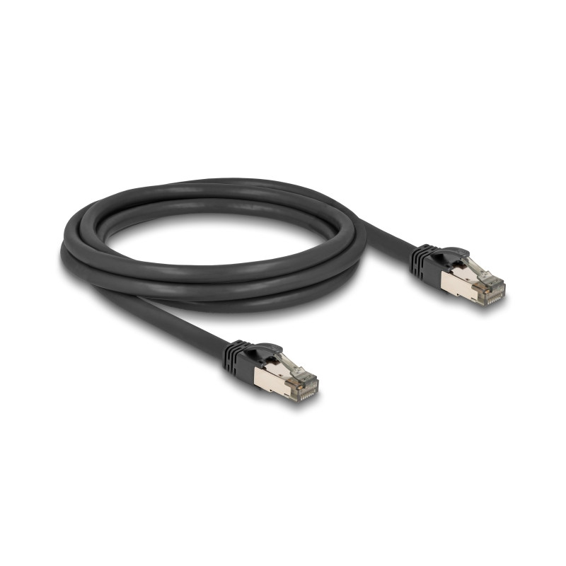 Delock RJ45 Netzwerkkabel Cat.6A U/FTP ultra flexibel mit innerem Metallmantel 2 m schwarz