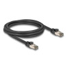 Delock RJ45 Netzwerkkabel Cat.6A U/FTP ultra flexibel mit innerem Metallmantel 2 m schwarz