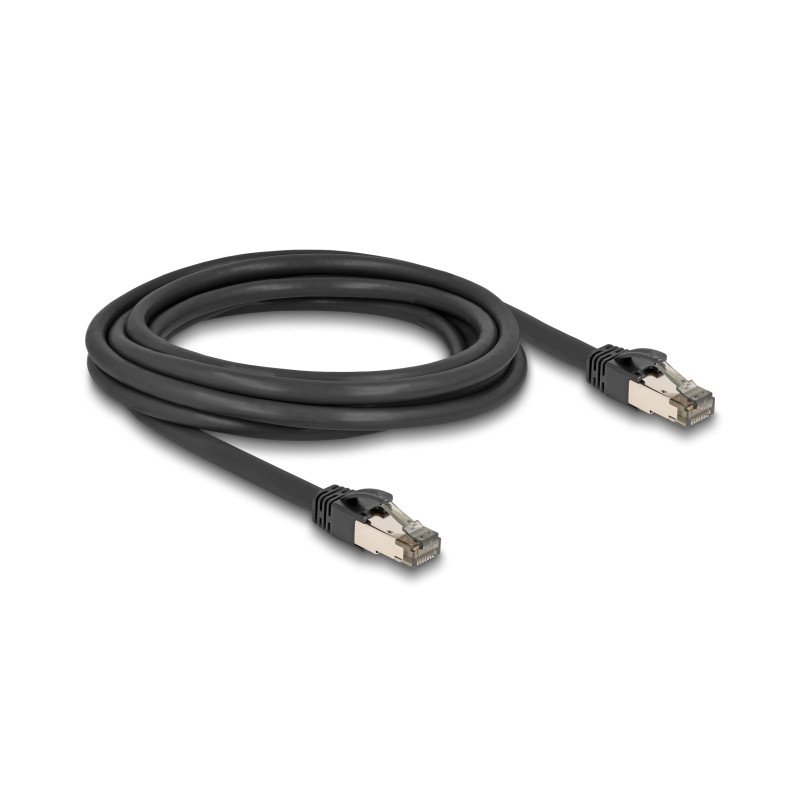 Delock RJ45 Netzwerkkabel Cat.6A U/FTP ultra flexibel mit innerem Metallmantel 3 m schwarz