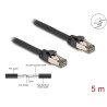 Delock RJ45 Netzwerkkabel Cat.6A U/FTP ultra flexibel mit innerem Metallmantel 5 m schwarz