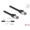 Delock RJ45 Netzwerkkabel Cat.6A U/FTP ultra flexibel mit innerem Metallmantel 10 m schwarz