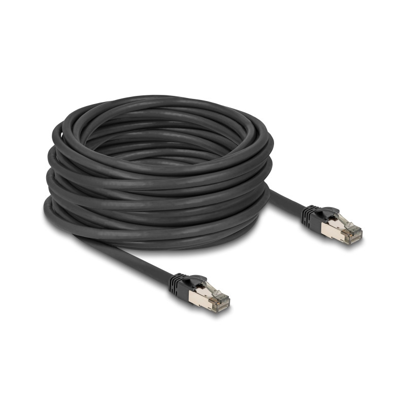 Delock RJ45 Netzwerkkabel Cat.6A U/FTP ultra flexibel mit innerem Metallmantel 15 m schwarz