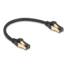 Delock RJ45 Netzwerkkabel Cat.6A Stecker zu Stecker S/FTP schwarz 30 cm mit Cat.7 Rohkabel Industrie und Outdoor tauglich