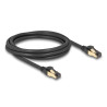Delock RJ45 Netzwerkkabel Cat.6A Stecker zu Stecker S/FTP schwarz 2 m mit Cat.7 Rohkabel Industrie und Outdoor tauglich