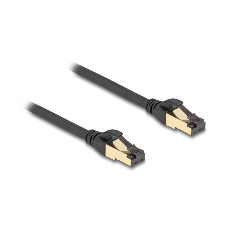 Delock RJ45 Netzwerkkabel Cat.6A Stecker zu Stecker S/FTP schwarz 5 m mit Cat.7 Rohkabel Industrie und Outdoor tauglich
