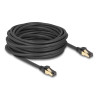 Delock RJ45 Netzwerkkabel Cat.6A Stecker zu Stecker S/FTP schwarz 10 m mit Cat.7 Rohkabel Industrie und Outdoor tauglich