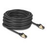 Delock RJ45 Netzwerkkabel Cat.6A Stecker zu Stecker S/FTP schwarz 15 m mit Cat.7 Rohkabel Industrie und Outdoor tauglich