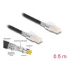 Delock RJ45 Netzwerkkabel Cat.6A S/FTP mit Secure Clips Set 0,5 m schwarz