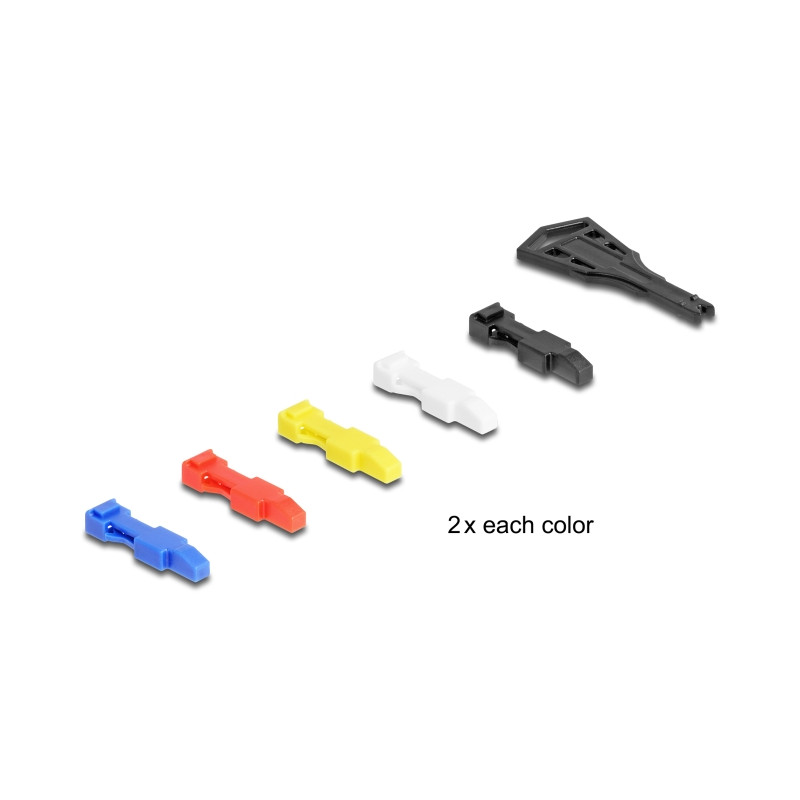 Delock RJ45 Netzwerkkabel Cat.6A S/FTP mit Secure Clips Set 2 m schwarz