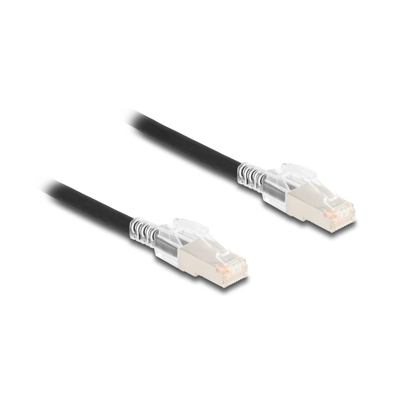 Delock RJ45 Netzwerkkabel Cat.6A S/FTP mit Secure Clips Set 5 m schwarz