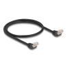Delock RJ45 Netzwerkkabel Cat.6A S/FTP 45° nach oben gewinkelt 0,5 m schwarz