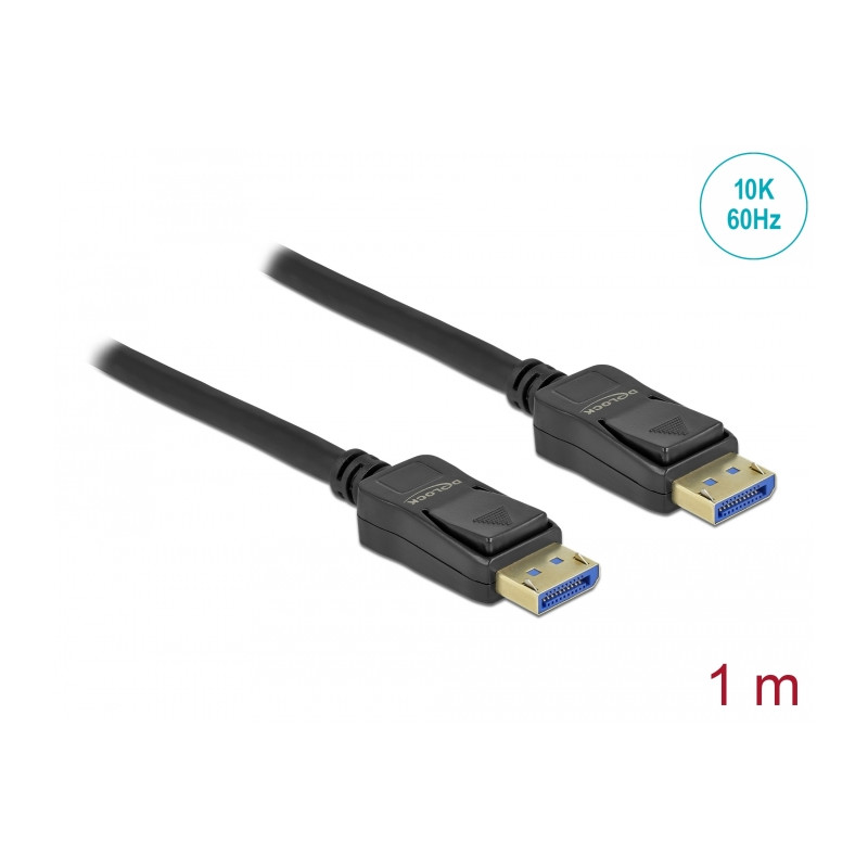 Delock DisplayPort Kabel 10K 60 Hz 54 Gbps Kunststoffgehäuse 1 m