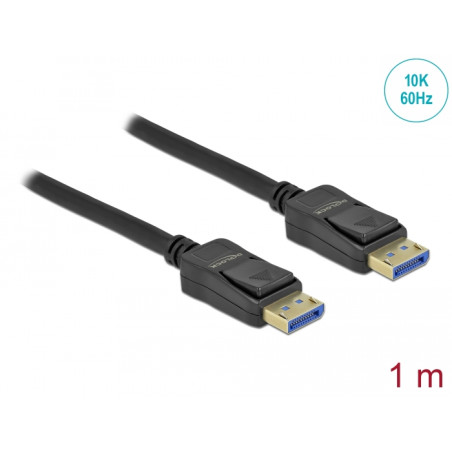 Delock DisplayPort Kabel 10K 60 Hz 54 Gbps Kunststoffgehäuse 1 m