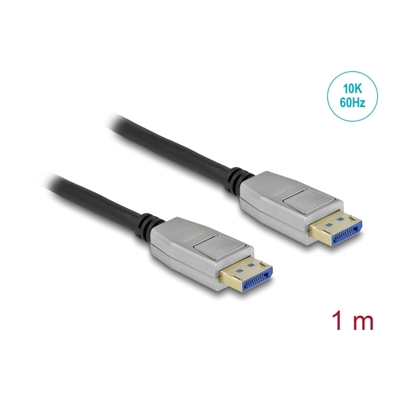 Delock DisplayPort Kabel 10K 60 Hz 54 Gbps Metallgehäuse 1 m