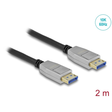 Delock DisplayPort Kabel 10K 60 Hz 54 Gbps Metallgehäuse 2 m