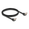 Delock RJ45 Netzwerkkabel Cat.6A S/FTP 45° nach oben gewinkelt 1 m schwarz