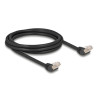 Delock RJ45 Netzwerkkabel Cat.6A S/FTP 45° nach oben gewinkelt 2 m schwarz