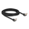 Delock RJ45 Netzwerkkabel Cat.6A S/FTP 45° nach oben gewinkelt 3 m schwarz