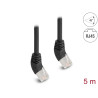 Delock RJ45 Netzwerkkabel Cat.6A S/FTP 45° nach oben gewinkelt 5 m schwarz