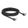 Delock RJ45 Netzwerkkabel Cat.6A S/FTP 45° nach oben gewinkelt 5 m schwarz