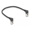 Delock RJ45 Netzwerkkabel Cat.6A S/FTP Slim 90° oben / oben gewinkelt 0,25 m schwarz