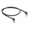 Delock RJ45 Netzwerkkabel Cat.6A S/FTP Slim 90° oben / oben gewinkelt 0,5 m schwarz