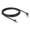 Delock RJ45 Netzwerkkabel Cat.6A S/FTP Slim 90° oben gewinkelt / gerade 3 m schwarz