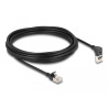 Delock RJ45 Netzwerkkabel Cat.6A S/FTP Slim 90° oben gewinkelt / gerade 5 m schwarz