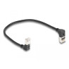 Delock RJ45 Netzwerkkabel Cat.6A S/FTP Slim 90° oben / unten gewinkelt 0,25 m schwarz