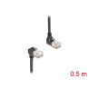 Delock RJ45 Netzwerkkabel Cat.6A S/FTP Slim 90° oben / unten gewinkelt 0,5 m schwarz