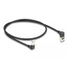 Delock RJ45 Netzwerkkabel Cat.6A S/FTP Slim 90° oben / unten gewinkelt 0,5 m schwarz