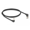 Delock RJ45 Netzwerkkabel Cat.6A S/FTP Slim 90° oben / unten gewinkelt 1 m schwarz