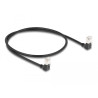 Delock RJ45 Netzwerkkabel Cat.6A S/FTP Slim 90° unten / unten gewinkelt 0,5 m schwarz