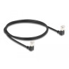 Delock RJ45 Netzwerkkabel Cat.6A S/FTP Slim 90° unten / unten gewinkelt 1 m schwarz