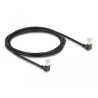 Delock RJ45 Netzwerkkabel Cat.6A S/FTP Slim 90° unten / unten gewinkelt 2 m schwarz