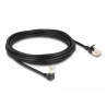 Delock RJ45 Netzwerkkabel Cat.6A S/FTP Slim 90° unten gewinkelt / gerade 5 m schwarz