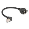 Delock Netzwerk Verlängerungskabel S/FTP Stecker RJ45 Stecker 90° gewinkelt zu RJ45 Einbaubuchse Cat.6A 0,25 m schwarz