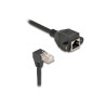 Delock Netzwerk Verlängerungskabel S/FTP Stecker RJ45 Stecker 90° gewinkelt zu RJ45 Einbaubuchse Cat.6A 1 m schwarz