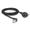 Delock Netzwerk Verlängerungskabel S/FTP Stecker RJ45 Stecker 90° gewinkelt zu RJ45 Einbaubuchse Cat.6A 2 m schwarz