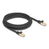 Delock RJ45 Netzwerkkabel mit Geflechtmantel Cat.6A S/FTP Stecker zu Stecker 3 m schwarz