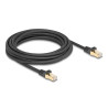 Delock RJ45 Netzwerkkabel mit Geflechtmantel Cat.6A S/FTP Stecker zu Stecker 5 m schwarz