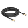 Delock RJ45 Netzwerkkabel mit Geflechtmantel Cat.6A S/FTP Stecker zu Stecker 10 m schwarz