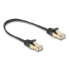 Delock RJ45 Flachband Netzwerkkabel mit Geflechtmantel Cat.6A U/FTP Stecker zu Stecker 0,25 m schwarz