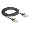 Delock RJ45 Flachband Netzwerkkabel mit Geflechtmantel Cat.6A U/FTP Stecker zu Stecker 3 m schwarz