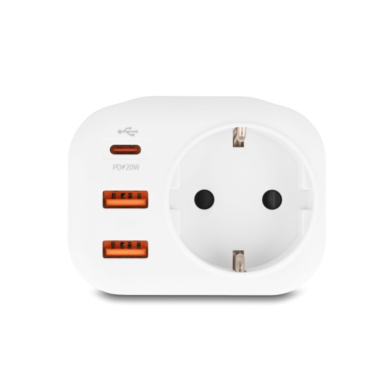 Delock Schutzkontakt-Steckdose mit Kindersicherung und USB PD Ladegerät 20 W