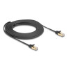 Delock RJ45 Flachband Netzwerkkabel mit Geflechtmantel Cat.6A U/FTP Stecker zu Stecker 10 m schwarz
